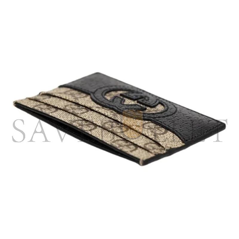 GUCCI CANVAS WITH LEATHER BINDING CARD HOLDER 701425 (10*7cm)